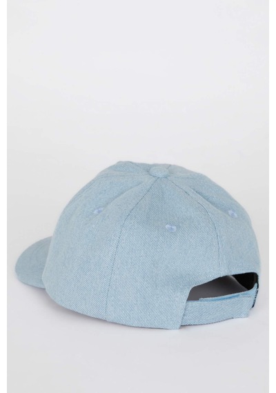 DeFacto Erkek Bebek Nakışlı Jean Cap Şapka D8379A525SMBE2 Mavi