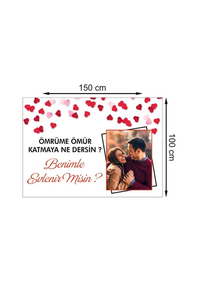 Alternatifbaski Kişiye Özel 100X150 Evlenme Teklifi Afiş Branda Baskı