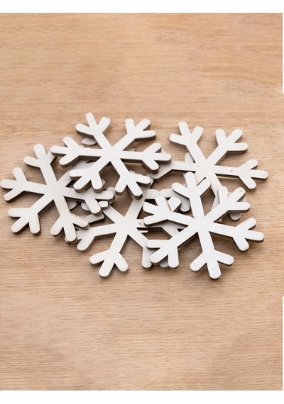 5 Li Mdf Kar Tanesi Süs 5x5 Cm Ahşap Dekor & Hobi Boyama