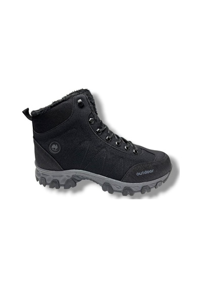Jagulep 4057-26 Anatomik İçi Kürklü Outdoor Erkek Bot Siyah Füme Siyah