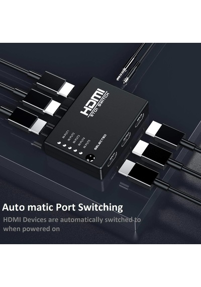 Cr54 5 Girişli 1 Çıkışlı 4k Ultra Hd Uzaktan Kumandalı Hdmı Switch Çoğaltıcı Otomatik Geçişli Çoklu Hdmı Dağıtıcı