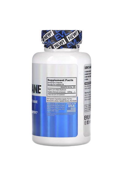 Evlution Organic Lion S Mane Mushroom Nootropics Brain Nerve Supp