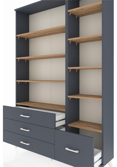 Arges Dolap 9 Raflı 4 Çekmeceli 132x30x195 Antrasit-çam/antrasit Atlas Çam/antrasıt Arges Dolap 9 Raflı 4 Çekmeceli 132x30x195 Antrasit-çam/antrasit Atlas Çam/antrasıt