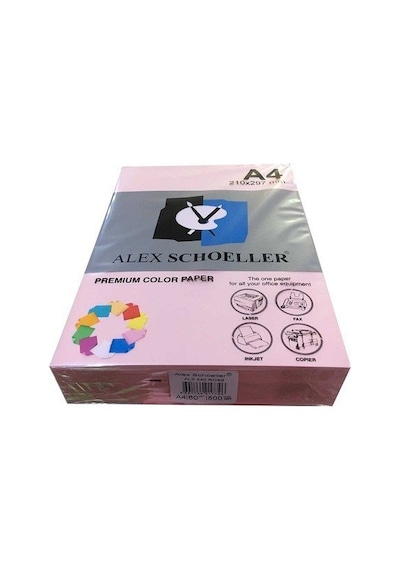 Alex 540 Renkli Fotokopi Kağıdı A4 500 Adet Açık Pembe