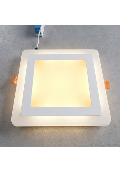 Kare Sıva Altı Led Spot Aydınlatma 16 Watt Çift Renk 3 Kademe Mavi Günışığı Gece Lambası Armatür
