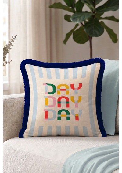 By Day Yazılı Renkli Pop Art Saçaklı Yastık Kılıfı-retro Krem Mavi Lacivert Püsküllü Kırlent Kılıfı Serin Esinti Ritüel By Day Yazılı Renkli Pop Art Saçaklı Yastık Kılıfı-retro Krem Mavi Lacivert Püsküllü Kırlent Kılıfı Serin Esinti Ritüel
