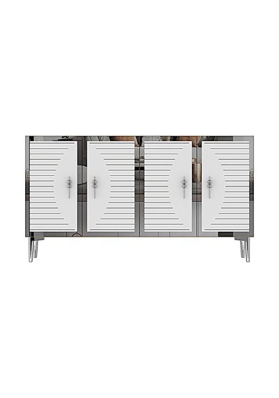 Ka1207bs Tuna Konsol Ve Tv Sehpası Beyaz-silver 120cm