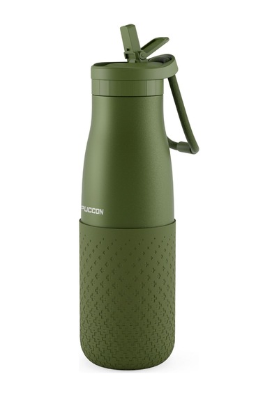 Puccon 500 Ml Pipetli Haki Çelik Matara/termos - Silikon Gövdeli Plus - 50012