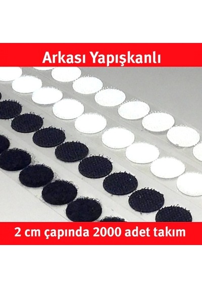 2000 Adet Cırt Bant Yuvarlak Arkası Yapışkanlı 2 Cm Çap