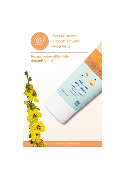 Iva Natura Organik Sertifikalı %98 Doğal Onarıcı Ve Önleyici Bebek Pişik Kremi Sarı Kantaron Özlü 75ml