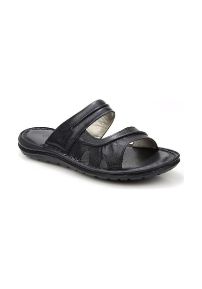 Aryan Pisagor Ps- 8700 Erkek Hakiki Deri Comfort Terlik Siyah