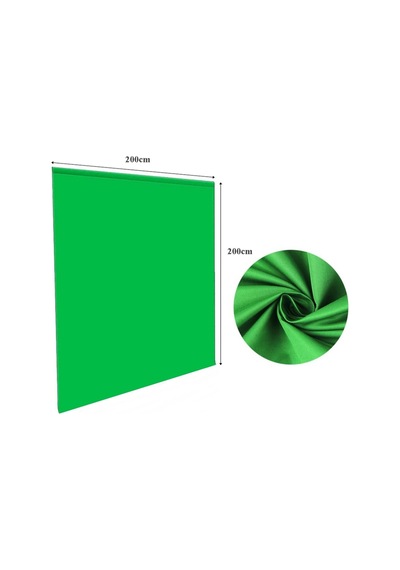 200x200cm 2x2mt Tutucu Pvc Background Backdrop Çekim Standı T Stand Bar + Yeşil Green Fon Perdesi