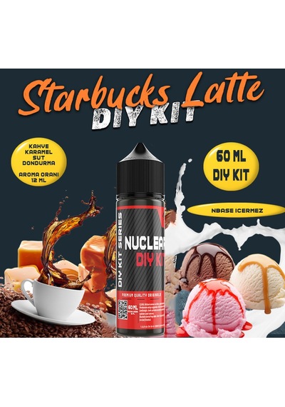Nuclear 60 Ml Dıy Kit Starbucks Latte Gıda Aroma 12 Ml Aroma İçerir