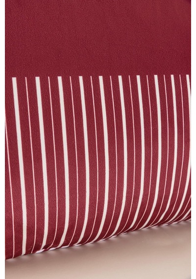 Charm Kırmızı Beyaz Şerit Baskılı Kırlent 40x60 35256a Çok Renkli