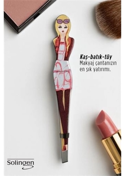 Profesyonel Eğimli Uçlu Stil İkonu Paslanmaz Çelik Kaş Cımbızı Solingen Professional 722861