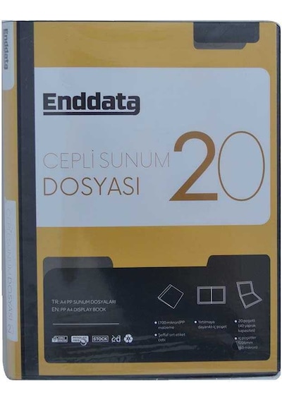 Enddata Ön Cepli Sunum Dosyası 20'li Siyah 1220-3