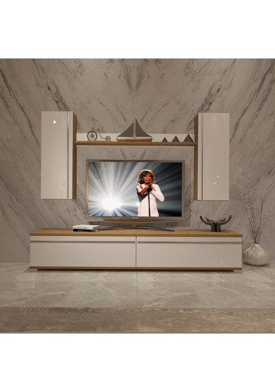 Decoraktiv Eko 7 Mdf Std Tv Ünitesi Tv Sehpası Pera - Beyaz