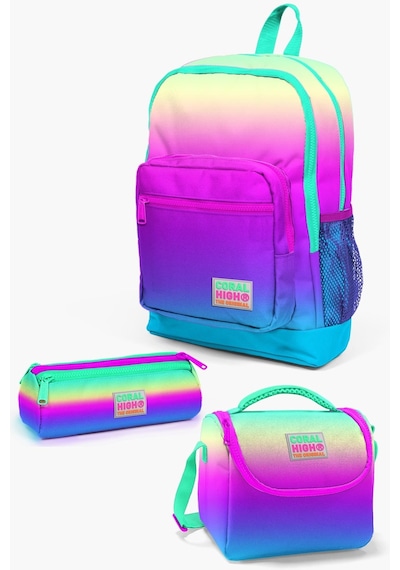 Coral High Kids Renk Geçişli 3 Lü Okul Çanta Seti Set0123710
