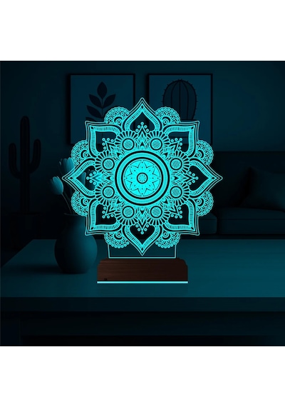 Luvivia Mandala 3d Lamba - Masa Gece Lambası V3 Şeffaf