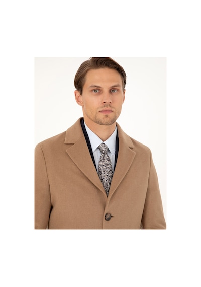 Pierre Cardin Camel Ex. Slim Fit Kaşe Kaban 50291017-vr015