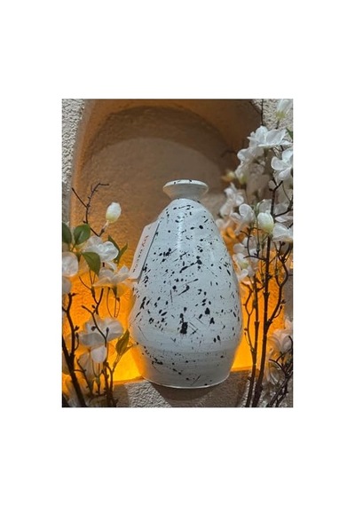 Pie Siyah Beyaz Tomurcuk Vazo Büyük 2 7 Cm X 6 3 Cm Çap Çok Renkli