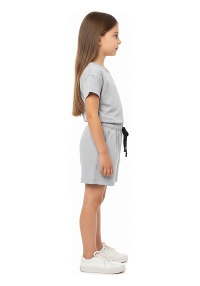 Toontoy Kids Toontoy Kız Çocuk 2'li Şortlu Takım Bisiklet Yaka Düşük Omuz Kısa Kollu Baskılı Tişört - Beli Lastikli Bağlamalı Cepli Şort 25016 Gri Toontoy Kids Toontoy Kız Çocuk 2'li Şortlu Takım Bisiklet Yaka Düşük Omuz Kısa Kollu Baskılı Tişört - Beli Lastikli Bağlamalı Cepli Şort 25016 Gri
