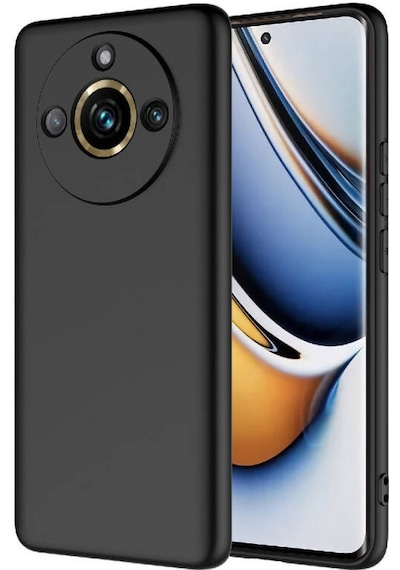 Realme 11 Pro Plus Kılıf İçi Telefonu Çizmeyen Kadife Kaplı Dışı Soft Yapılı Esnek Lansman Kapak Ryc/mara Siyah
