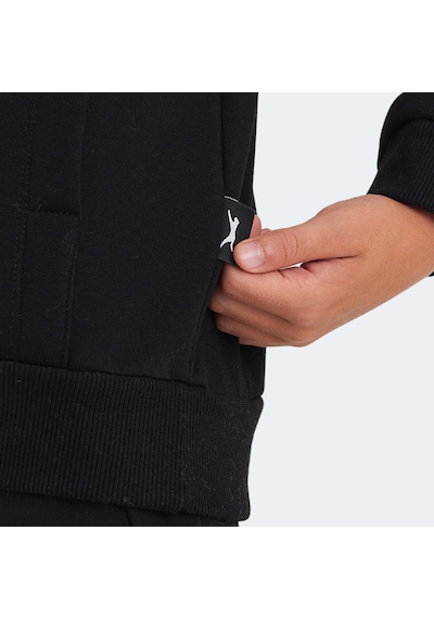 Slazenger  LEXUS Çocuk Kapüşonlu Cepli Siyah Sweatshirt