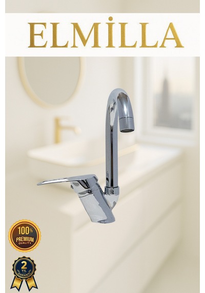 Kısa Krom Lüx Baston Mix Aç Kapa Banyo Lavabo Bataryası