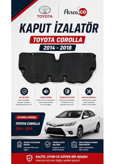 Kaput İzalatör Toyota Corolla 2014-2018 Uyumlu 5334102280