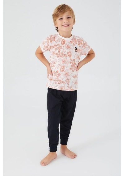U.s. Polo Assn. 1358 Garson Flowered Erkek Çocuk Kısa Kol Pijama Takım 001