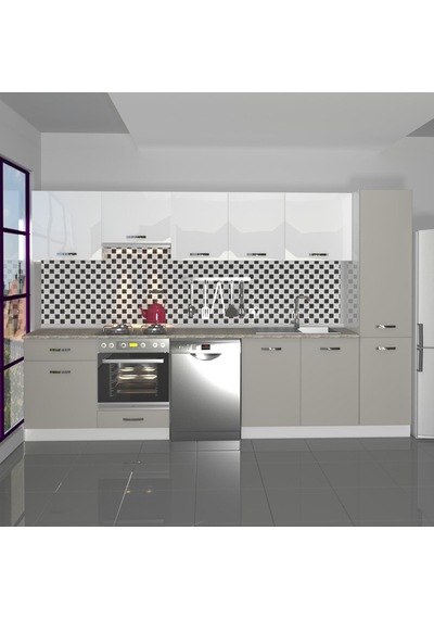 Decoraktiv Elite 325 Ankastre Fırın Modüllü Mdf Hazır Mutfak Dolabı - Tezgah Dahil - Kumtaşı - Beyaz Bej Decoraktiv Elite 325 Ankastre Fırın Modüllü Mdf Hazır Mutfak Dolabı - Tezgah Dahil - Kumtaşı - Beyaz Bej