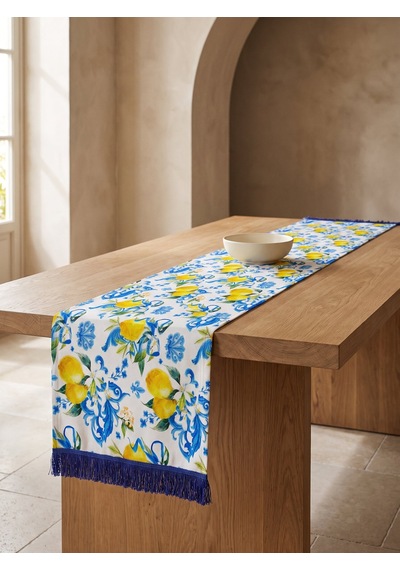 Limoncello Azure Tassel Runner Çok Renkli