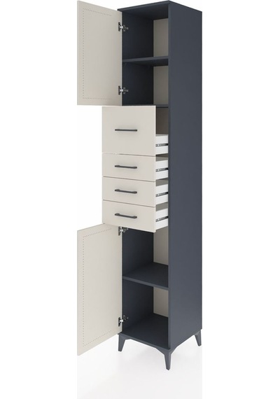 Hyperion Dolap 3 Raflı 4 Çekmeceli 2 Kapaklı 44x44x243 Antras... Antrasit Hyperion Dolap 3 Raflı 4 Çekmeceli 2 Kapaklı 44x44x243 Antras... Antrasit