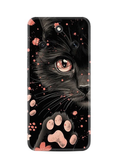 Honor Magic 8 Lite 5g Kılıf Boutique Baskılı Resimli Kara Kedi Pcode -085