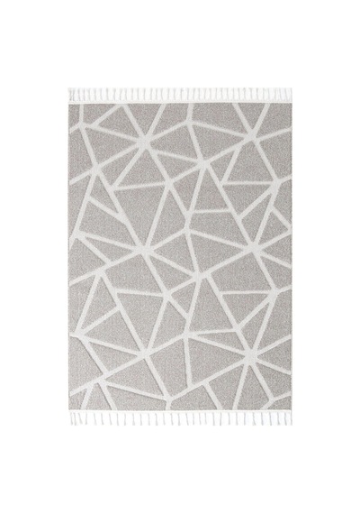 Taigo 197502 Bej - Göz Alıcı Geometrik Formlu Bej Halı Bej