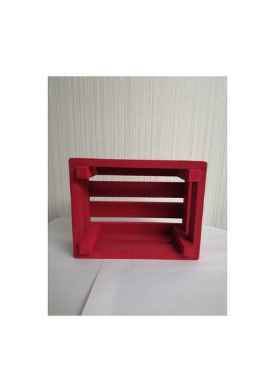 Ahşap Kasa 10x14x20 Organizer Kırmızı
