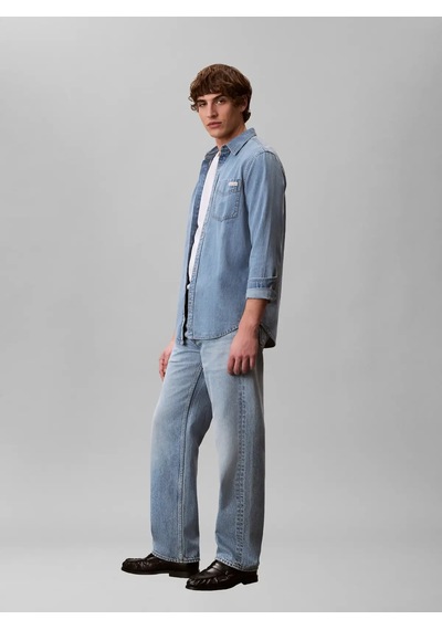 Calvin Klein 90s Straıght Retro L, X3b Mavi Erkek Kot Pantolon