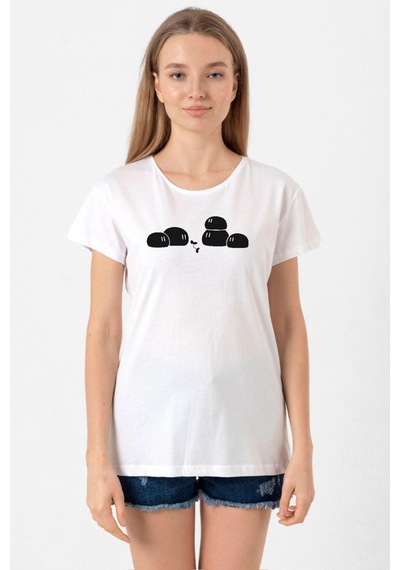 Clannad Anime Dango Daikazoku Beyaz Kadın Bisikletyaka Tshirt 001