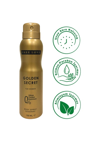 Free Love Golden Secret Kadın Deodorant 3 x 150 ML