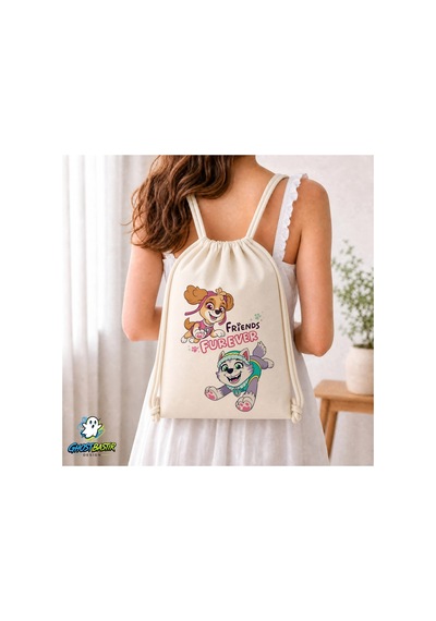 Ghostbastır Design Paw Patrol Büzgülü Keten Çanta C216 Bej