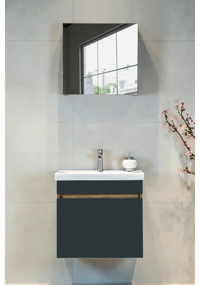 Star Banyo Dolabı Seti 60 Cm Egzotik Meşe & Koyu Gri Aynalı Lavabolu Mdf Egzotik Meşe & Koyu Gri Star Banyo Dolabı Seti 60 Cm Egzotik Meşe & Koyu Gri Aynalı Lavabolu Mdf Egzotik Meşe & Koyu Gri