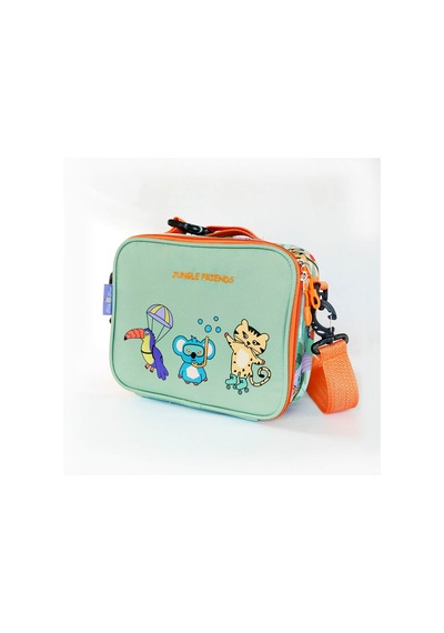 Milk & Moo Çocuk Sırt Çantası, Kalem Kutusu, Beslenme Çantası 3'lü Set Jungle Friends