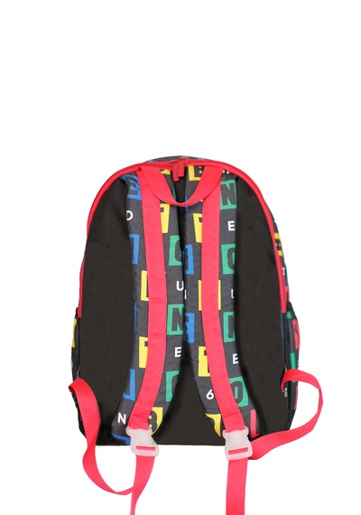 Siyah Harf Baskılı Unisex Çocuk Sırt Çantası