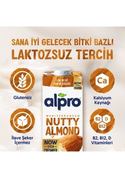 1 L Laktozsuz Vegan Badem Sütü
