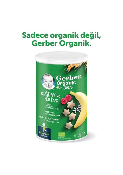 Organik Pirinçli, Buğdaylı, Muzlu Ve Ahududulu Bebek Atıştırmalığı 35 G X 5 Diğer