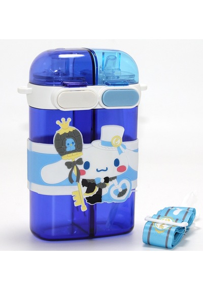 Cinnamoroll Figürlü Çift Bölmeli Pipetli Suluk Beyaz