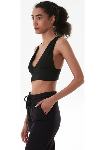 Fullamoda Basic Fitilli Kaplı Büstiyer Siyah