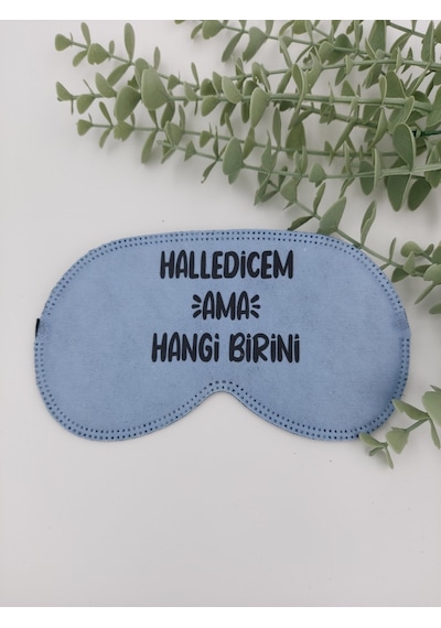 Doktorbonem Halledicem Ama Hangi Birini Uyku Bandı Göz Bandı Baskılı Pamuk Seyahat Uyku Bandı Çok Renkli