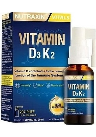 Nutraxin Vitamin D3k2 Sprey 30 Ml 2 Kutu